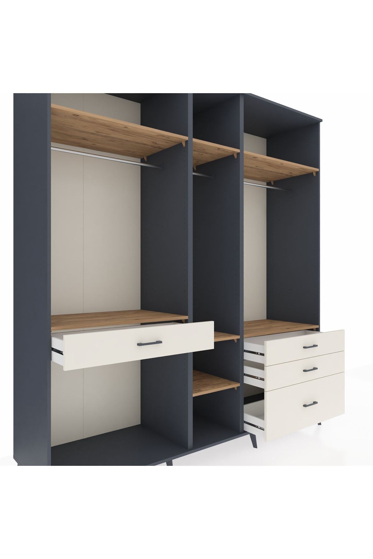 Kronos Dolap 7 Raflı 4 Çekmeceli 3 Askılı 220x59x243 - S784M031V10C