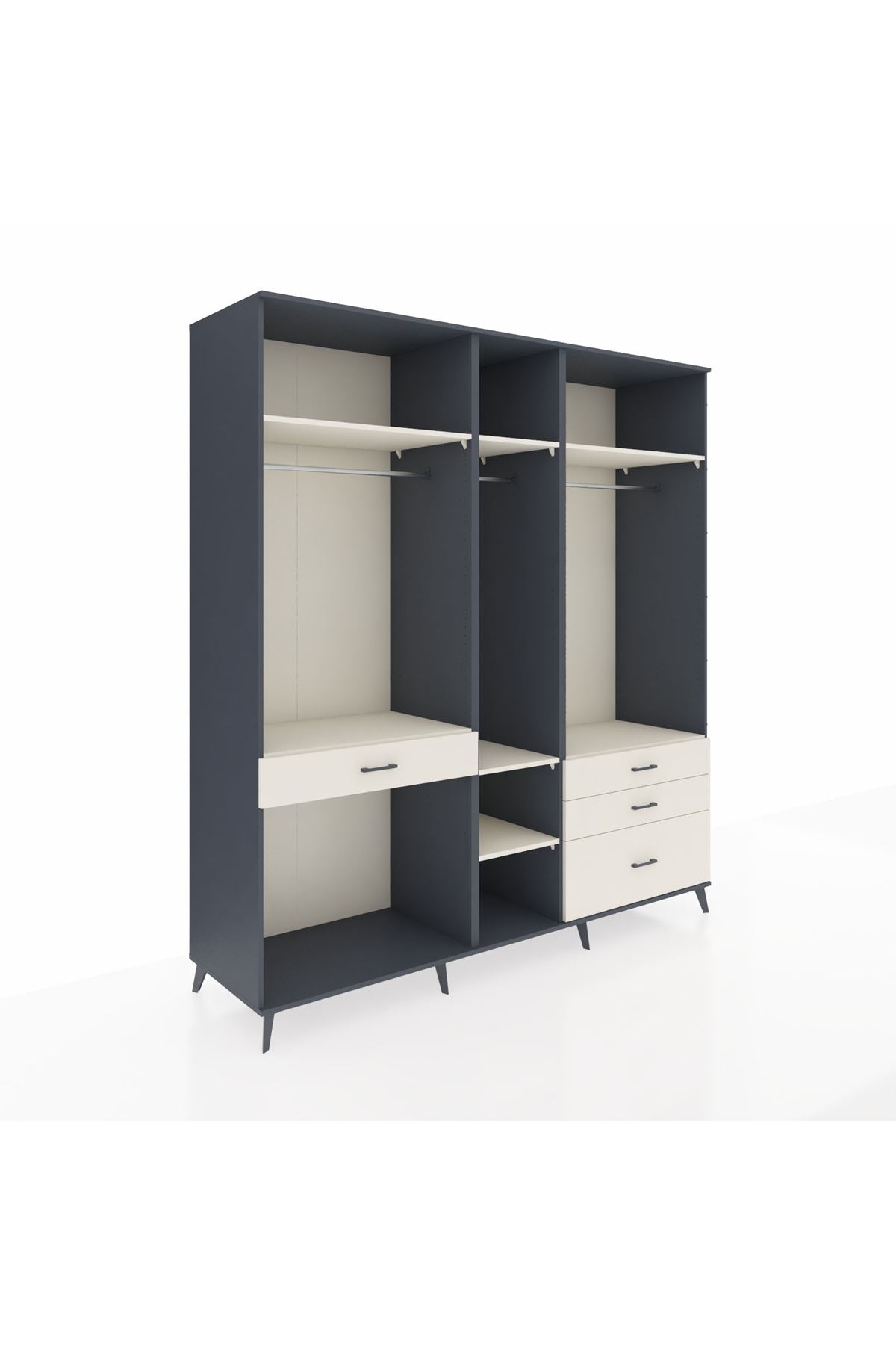 Kronos Dolap 7 Raflı 4 Çekmeceli 3 Askılı 220x59x243 - S784M031V13C