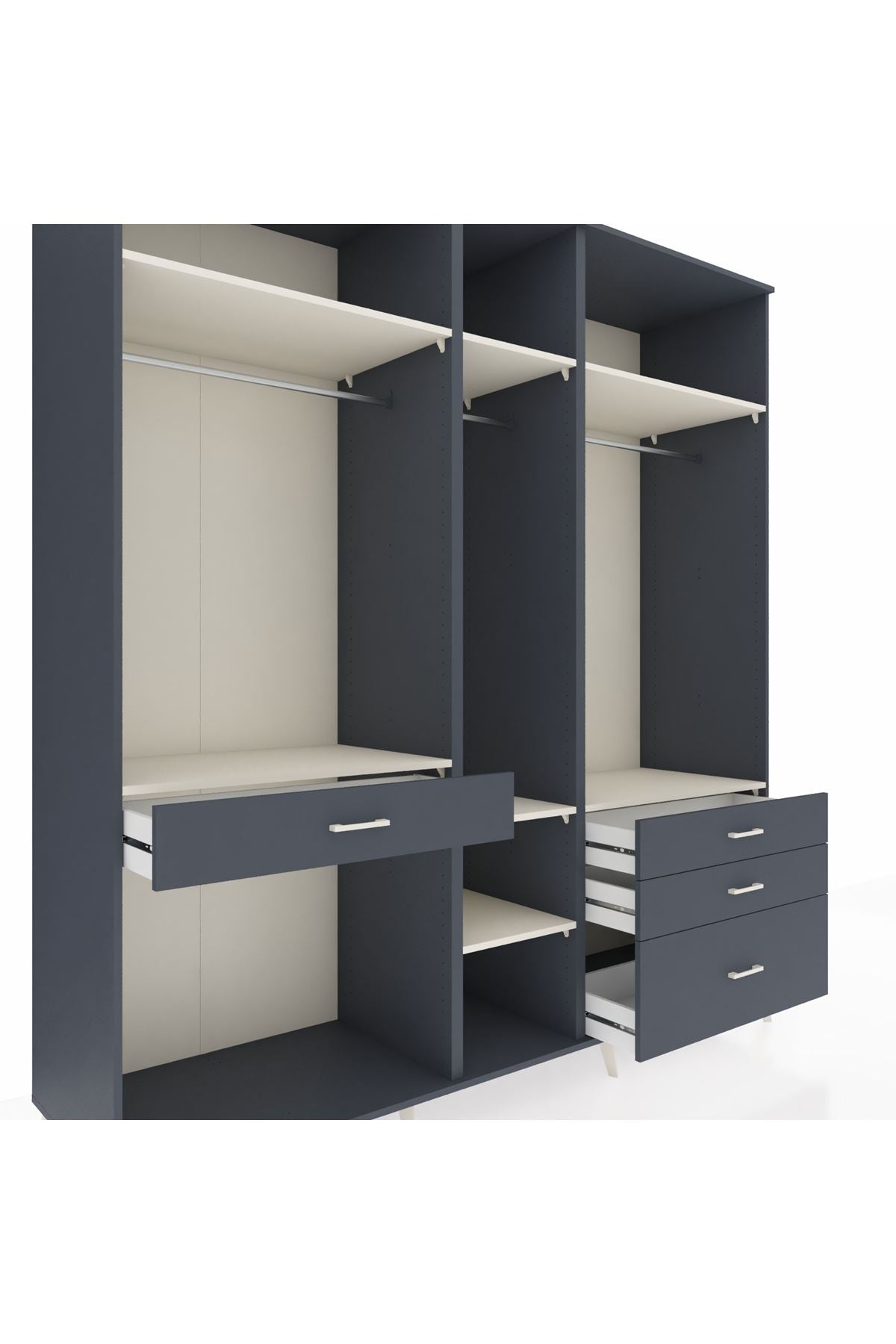 Kronos Dolap 7 Raflı 4 Çekmeceli 3 Askılı 220x59x243 - S784M031V14C