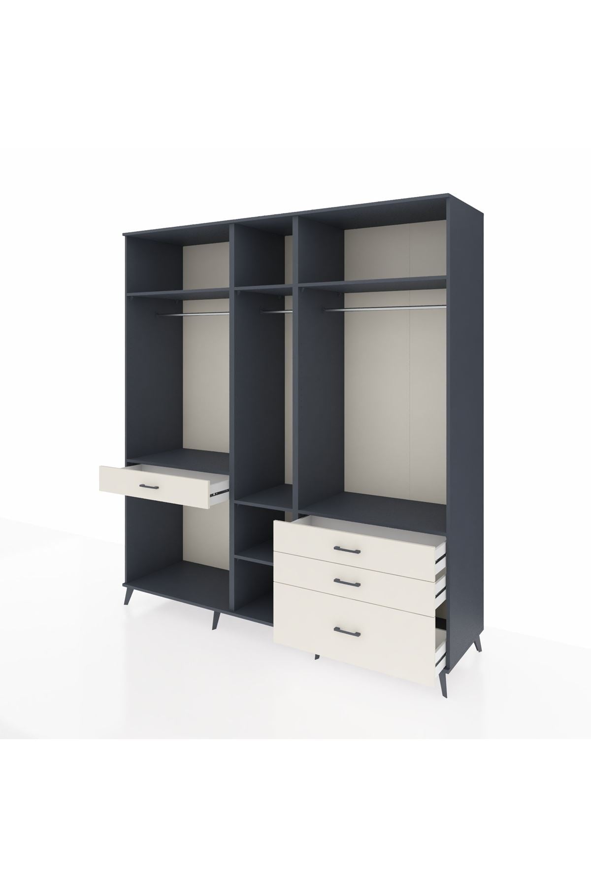 Kronos Dolap 7 Raflı 4 Çekmeceli 3 Askılı 220x59x243 - S784M031V16C