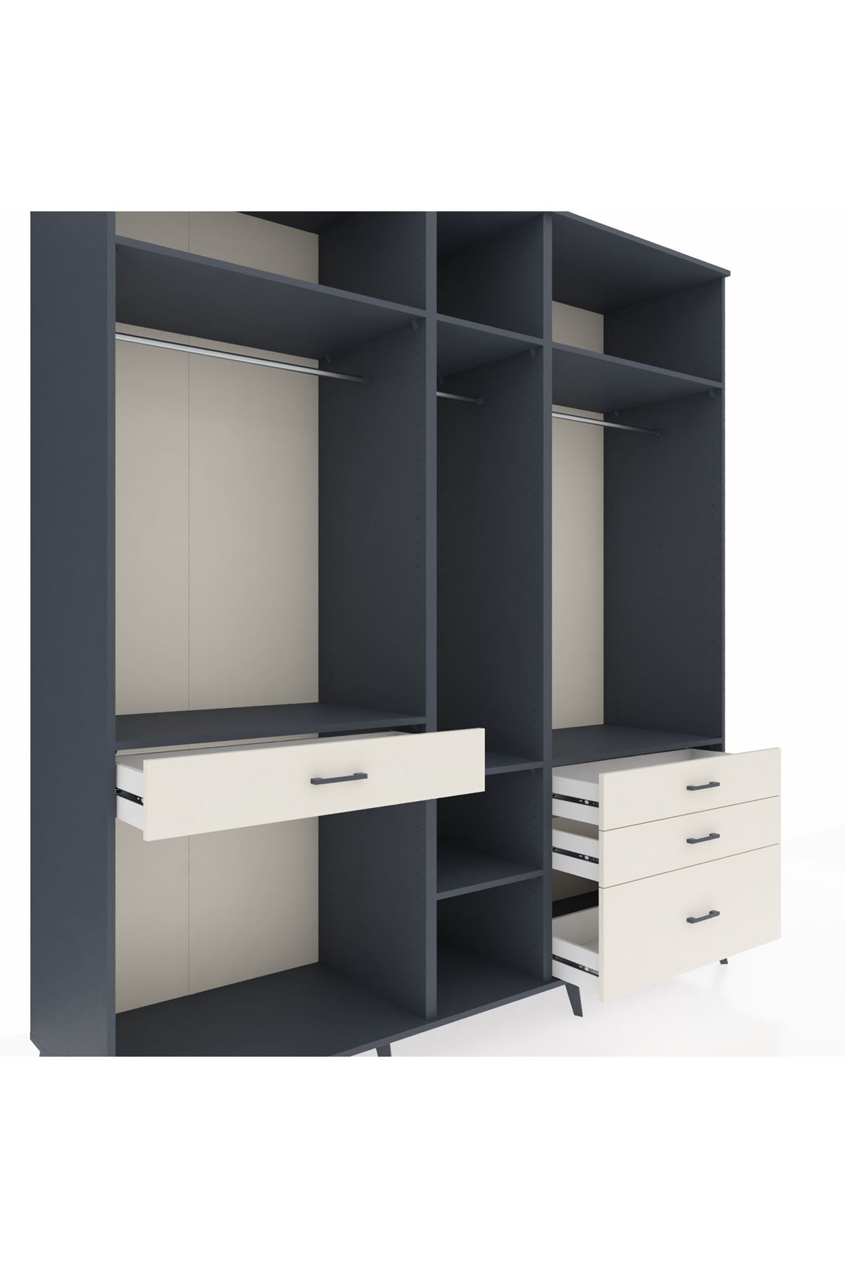 Kronos Dolap 7 Raflı 4 Çekmeceli 3 Askılı 220x59x243 - S784M031V16C