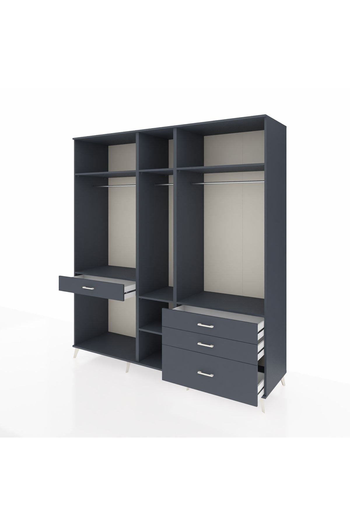 Kronos Dolap 7 Raflı 4 Çekmeceli 3 Askılı 220x59x243 - S784M031V17C
