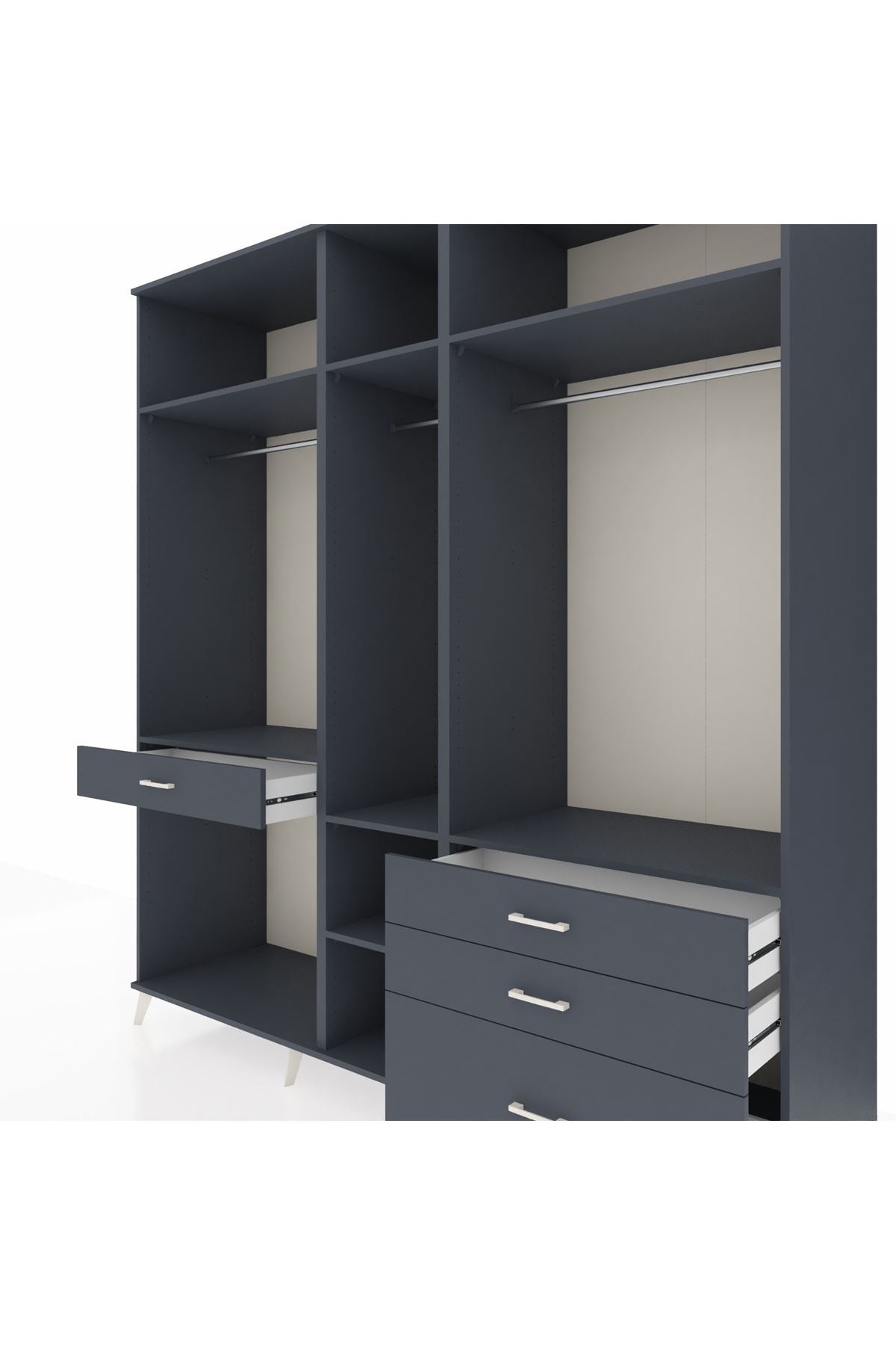 Kronos Dolap 7 Raflı 4 Çekmeceli 3 Askılı 220x59x243 - S784M031V17C
