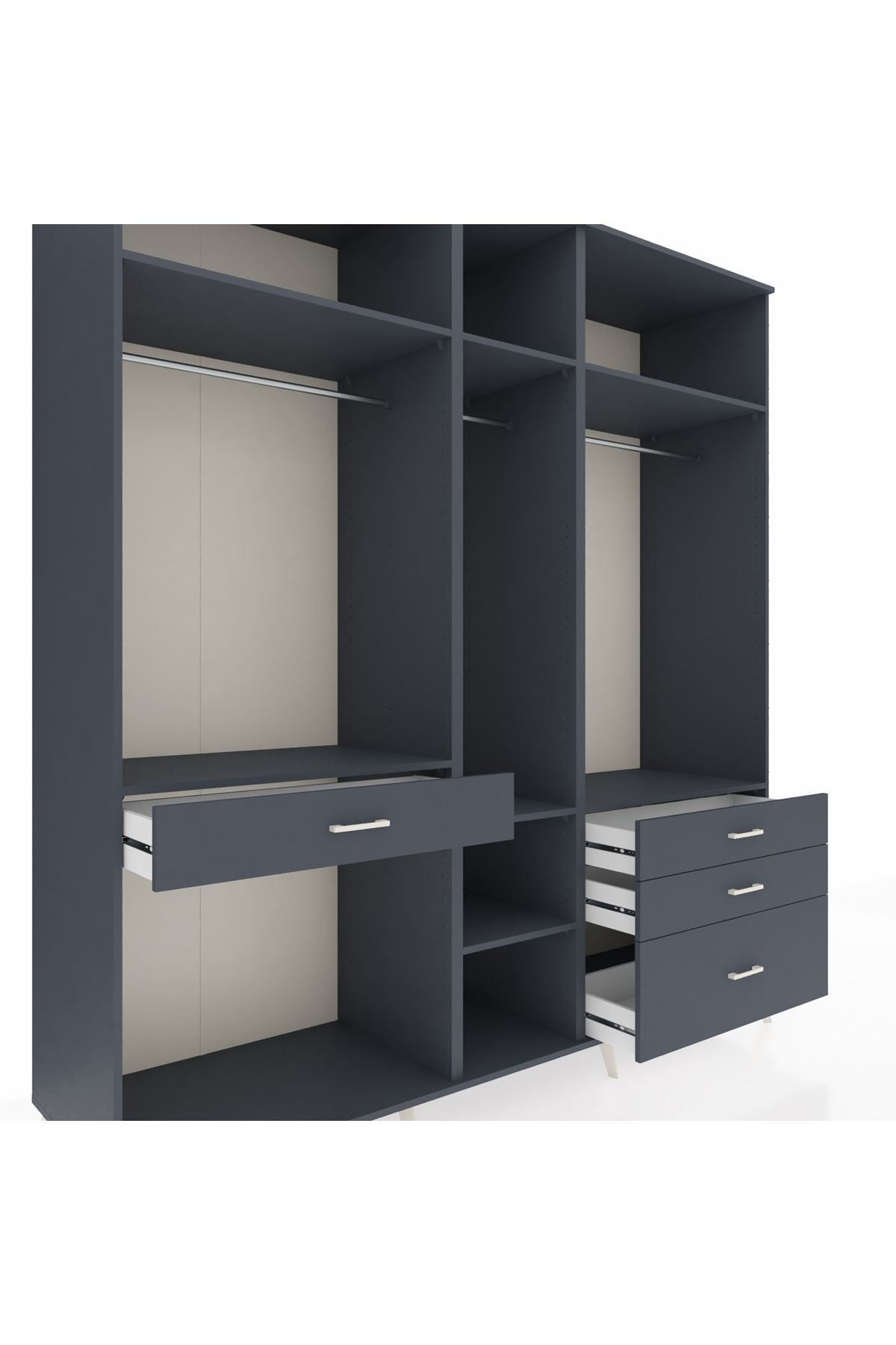 Kronos Dolap 7 Raflı 4 Çekmeceli 3 Askılı 220x59x243 - S784M031V17C