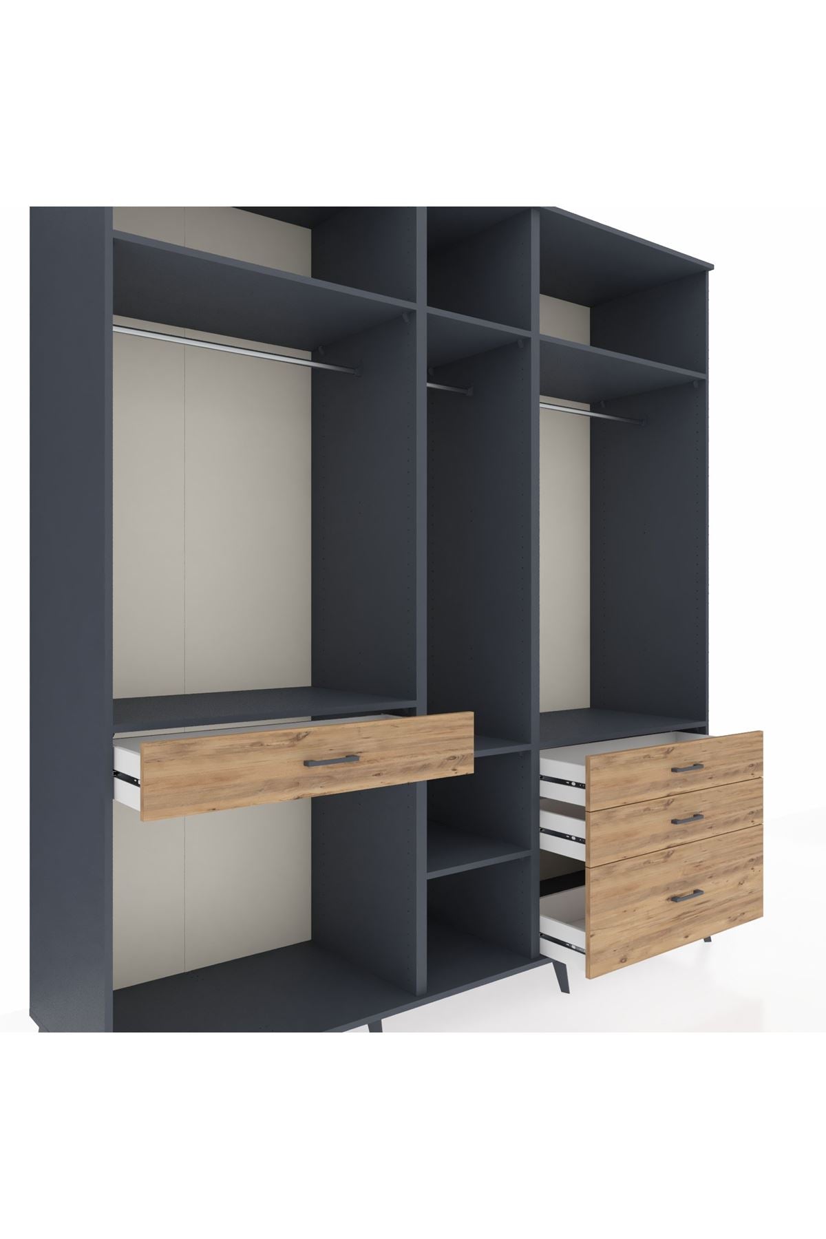 Kronos Dolap 7 Raflı 4 Çekmeceli 3 Askılı 220x59x243 - S784M031V18C