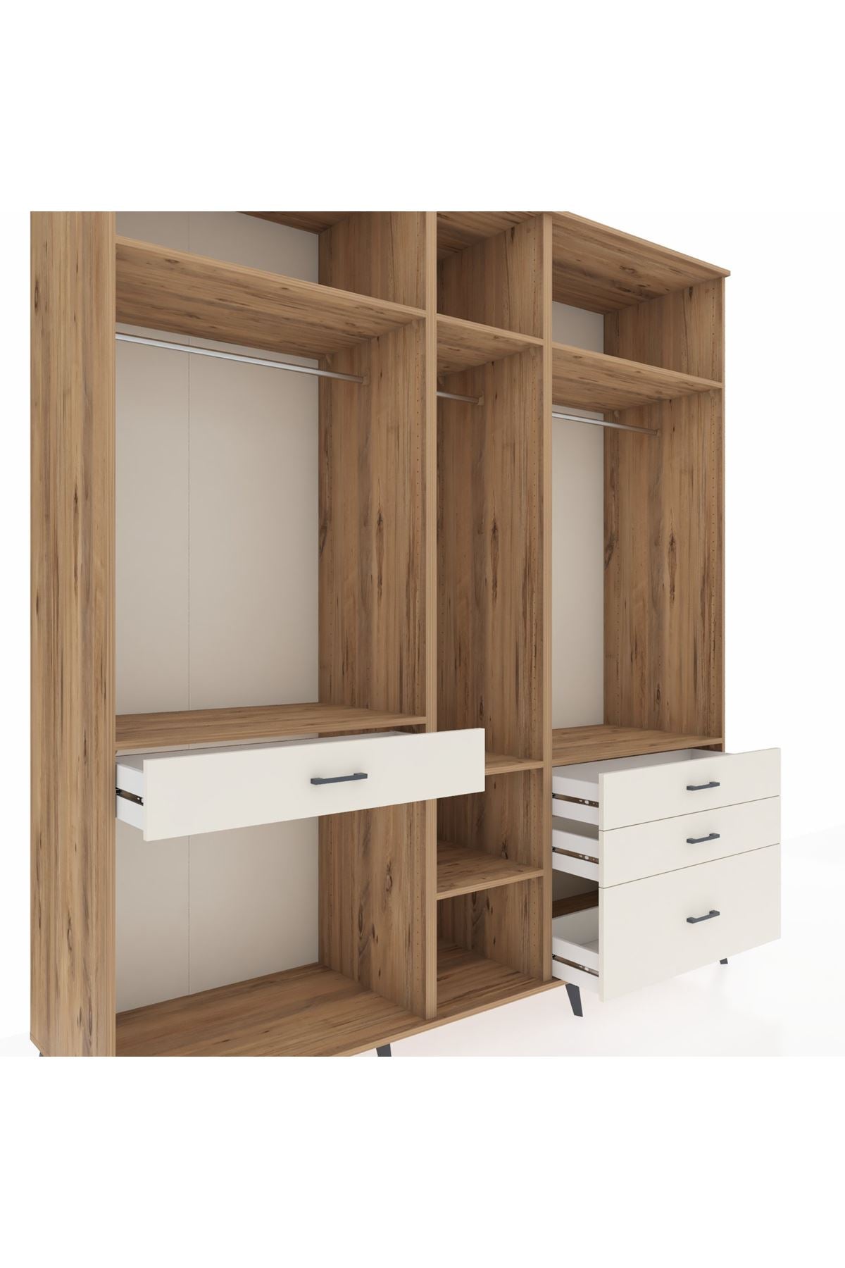 Kronos Dolap 7 Raflı 4 Çekmeceli 3 Askılı 220x59x243 - S784M031V19C