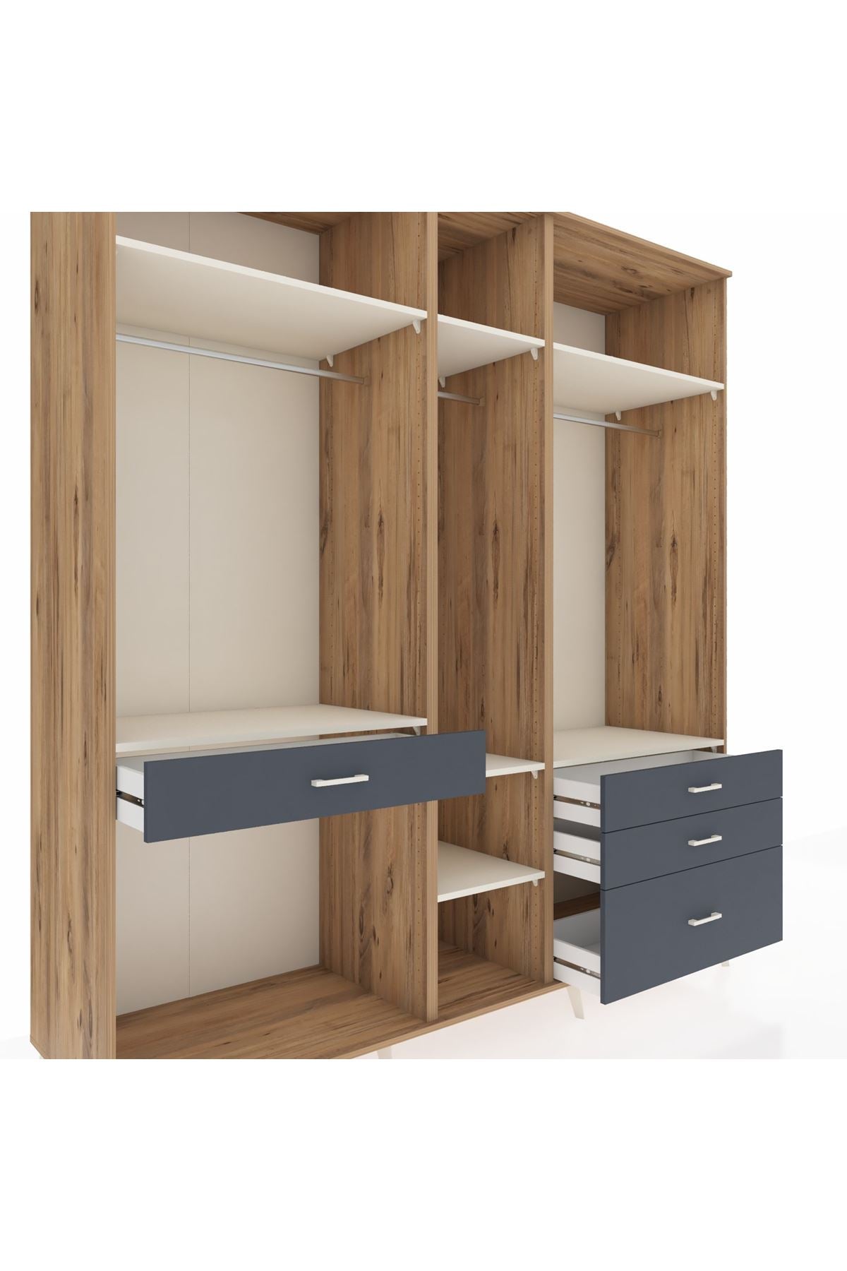 Kronos Dolap 7 Raflı 4 Çekmeceli 3 Askılı 220x59x243 - S784M031V23C