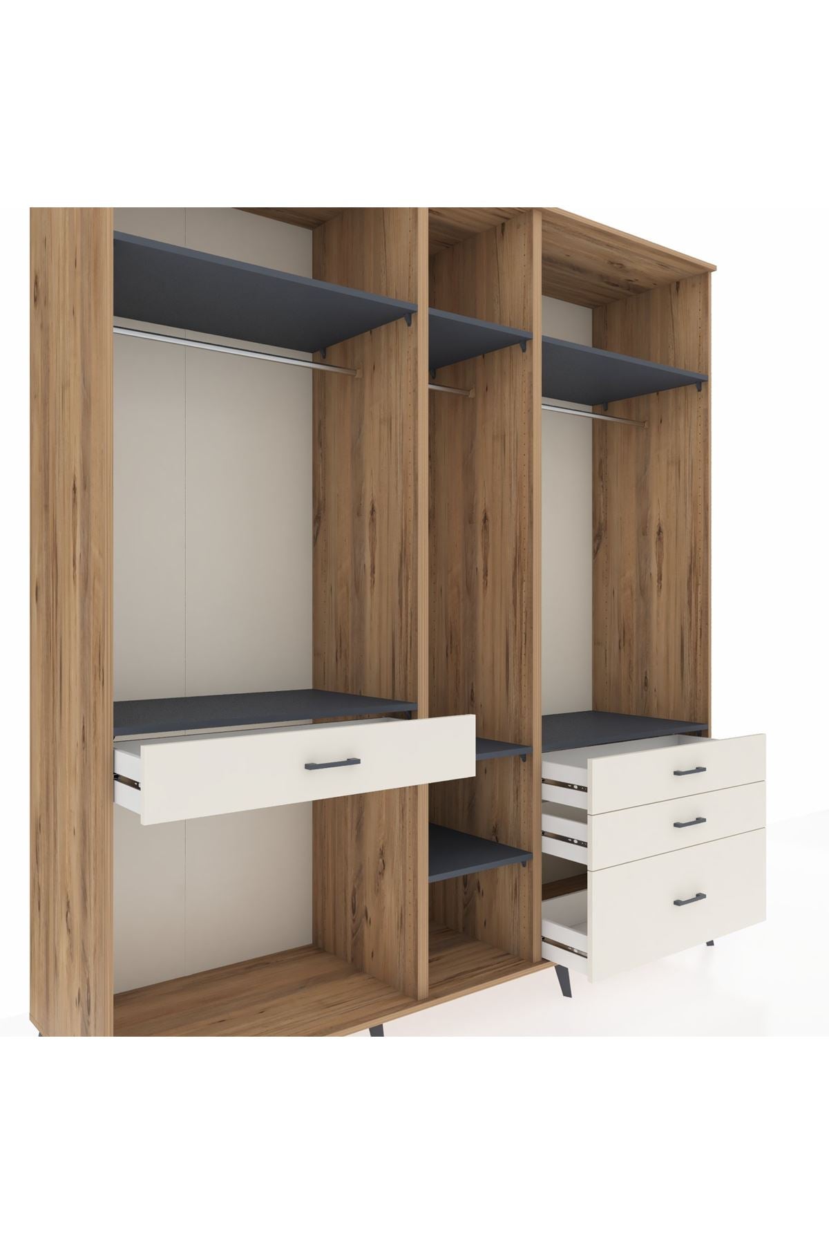 Kronos Dolap 7 Raflı 4 Çekmeceli 3 Askılı 220x59x243 - S784M031V25C