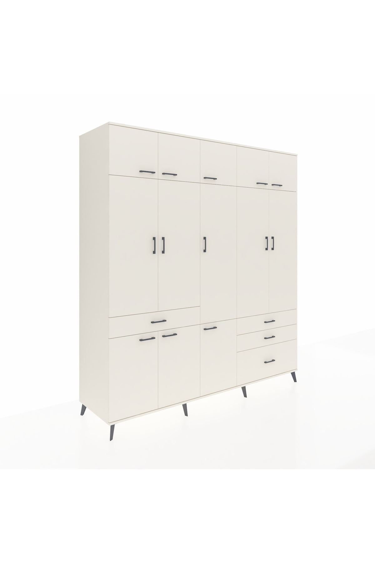 Kronos Dolap 8 Raflı 4 Çekmeceli 3 Askılı 220x59x243 - S784M032V04C