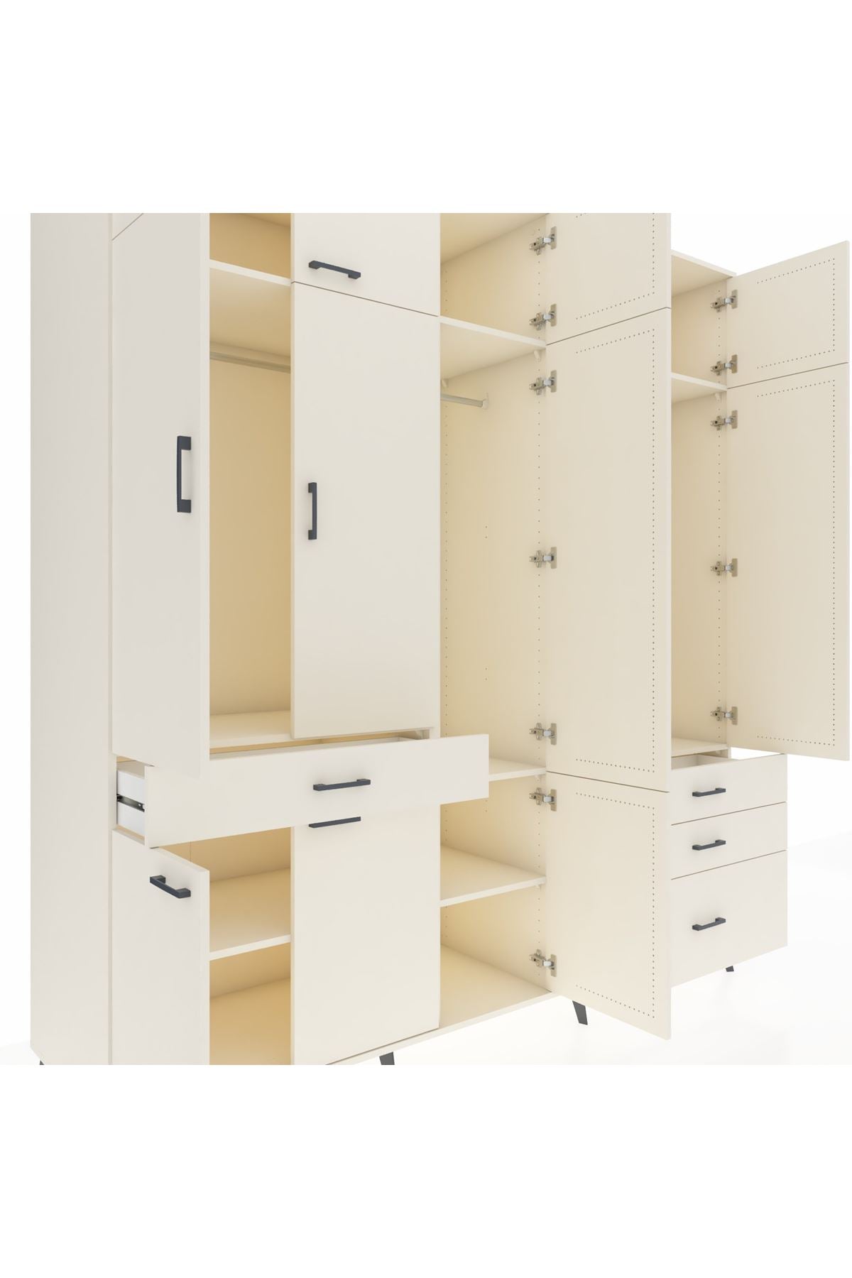 Kronos Dolap 8 Raflı 4 Çekmeceli 3 Askılı 220x59x243 - S784M032V04C