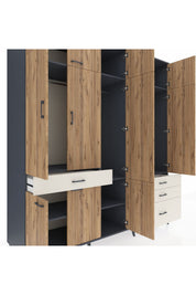 Kronos Dolap 8 Raflı 4 Çekmeceli 3 Askılı 220x59x243 - S784M032V10C