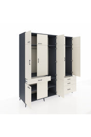 Kronos Dolap 8 Raflı 4 Çekmeceli 3 Askılı 220x59x243 - S784M032V13C