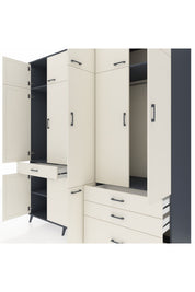 Kronos Dolap 8 Raflı 4 Çekmeceli 3 Askılı 220x59x243 - S784M032V13C