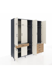 Kronos Dolap 8 Raflı 4 Çekmeceli 3 Askılı 220x59x243 - S784M032V15C