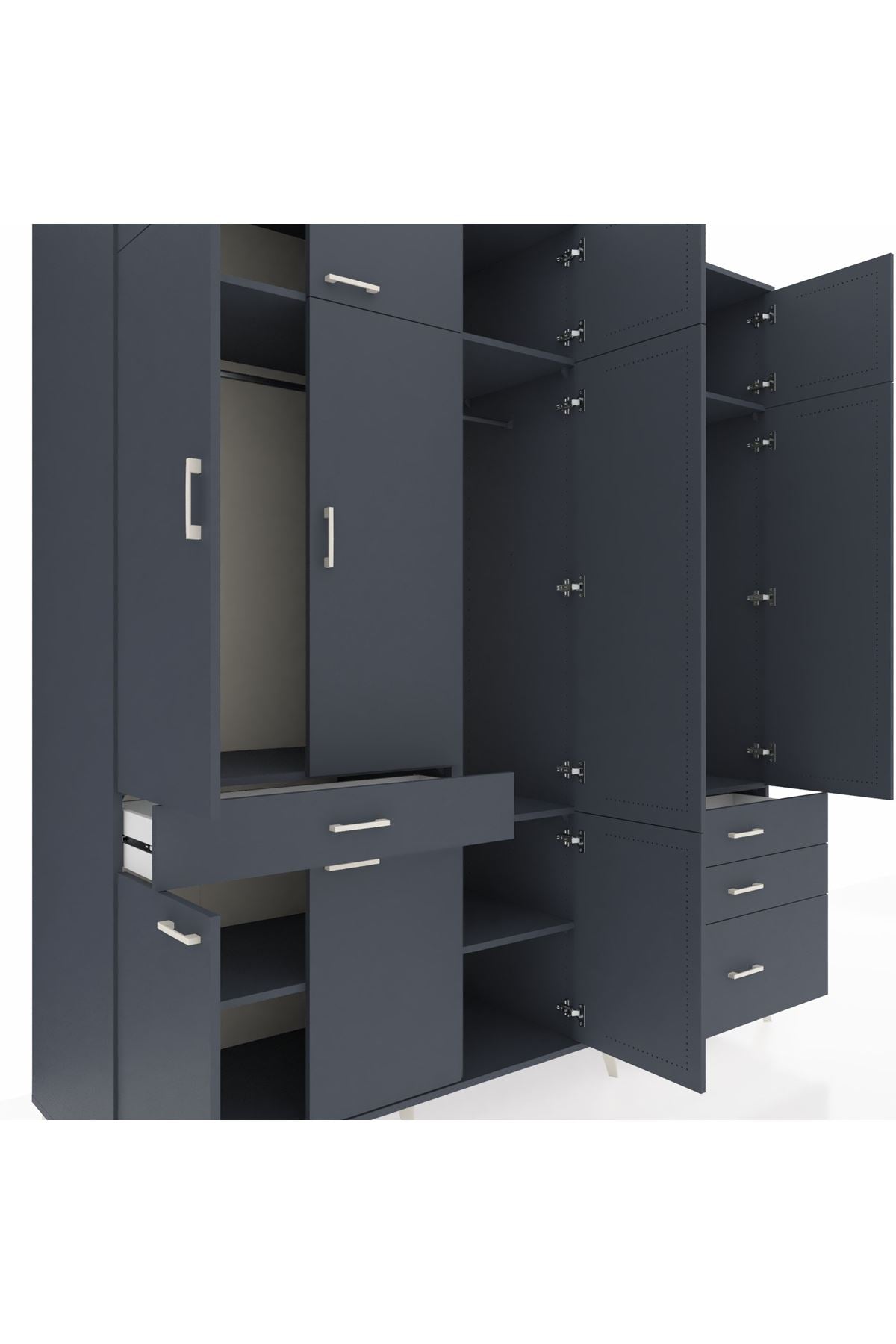 Kronos Dolap 8 Raflı 4 Çekmeceli 3 Askılı 220x59x243 - S784M032V17C
