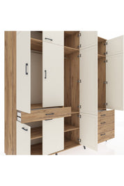 Kronos Dolap 8 Raflı 4 Çekmeceli 3 Askılı 220x59x243 - S784M032V24C