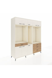 Kronos Dolap 8 Raflı 4 Çekmeceli 3 Askılı 220x59x243 - S784M033V06C