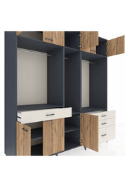 Kronos Dolap 8 Raflı 4 Çekmeceli 3 Askılı 220x59x243 - S784M033V10C