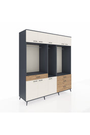 Kronos Dolap 8 Raflı 4 Çekmeceli 3 Askılı 220x59x243 - S784M033V15C