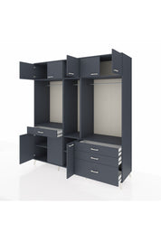 Kronos Dolap 8 Raflı 4 Çekmeceli 3 Askılı 220x59x243 - S784M033V17C