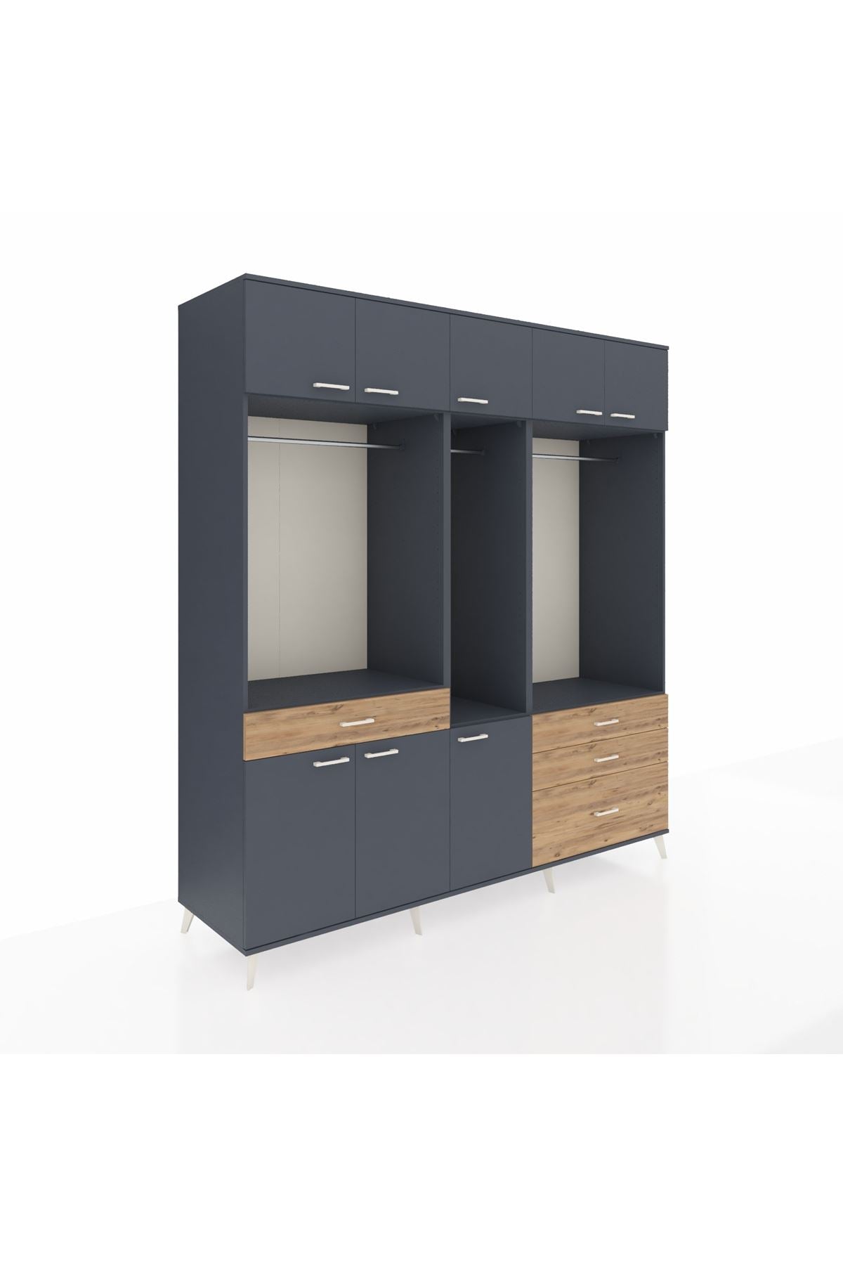 Kronos Dolap 8 Raflı 4 Çekmeceli 3 Askılı 220x59x243 - S784M033V18C