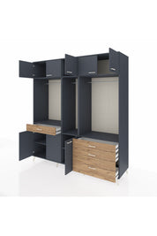 Kronos Dolap 8 Raflı 4 Çekmeceli 3 Askılı 220x59x243 - S784M033V18C