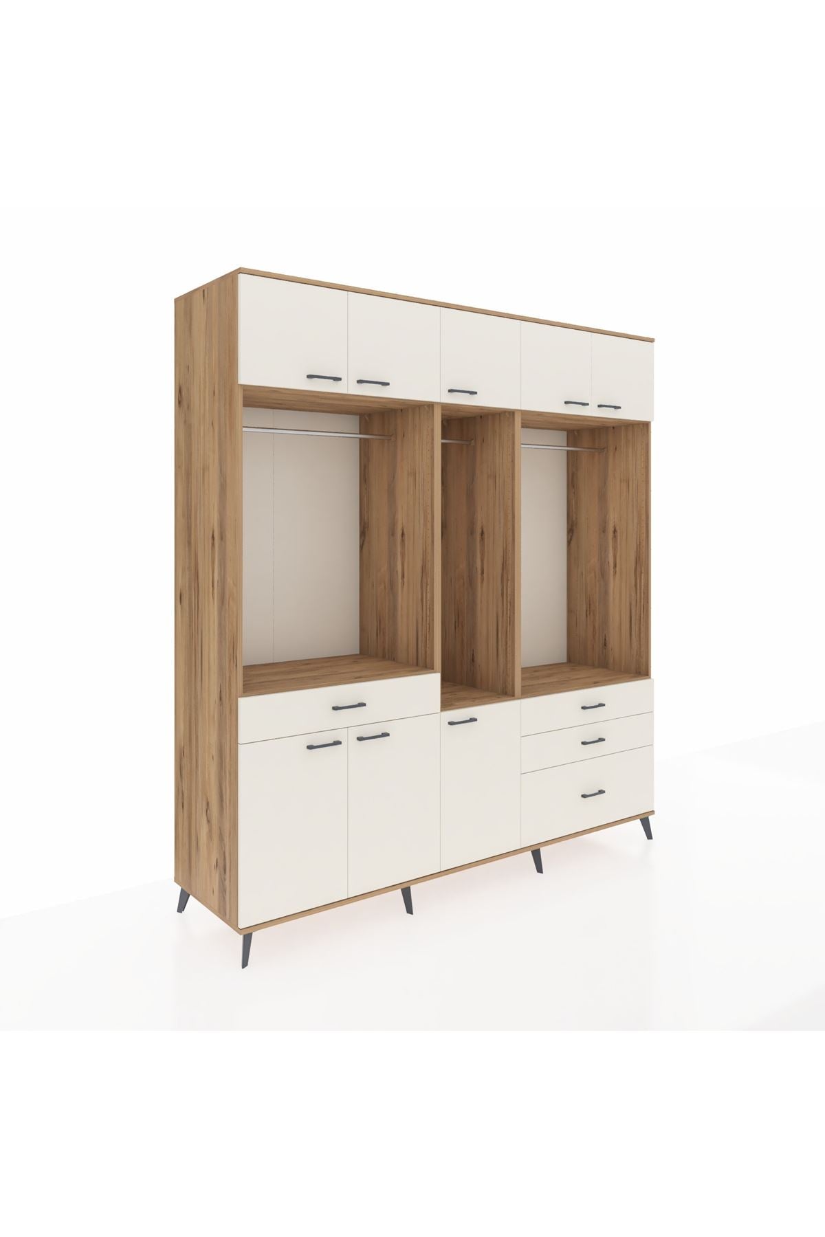 Kronos Dolap 8 Raflı 4 Çekmeceli 3 Askılı 220x59x243 - S784M033V22C