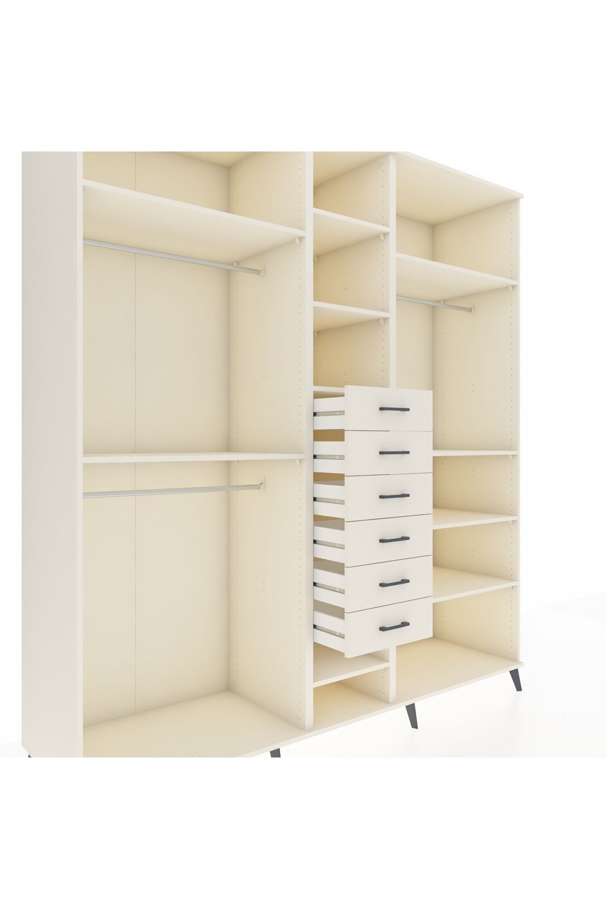 Kronos Dolap 10 Raflı 6 Çekmeceli 3 Askılı 220x59x243 - S784M034V04C