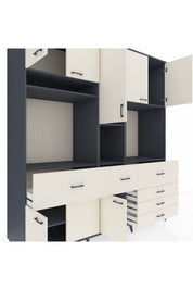 Kronos Dolap 10 Raflı 6 Çekmeceli 8 Kapaklı 220x59x243 - S784M035V13C