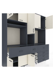 Kronos Dolap 10 Raflı 6 Çekmeceli 8 Kapaklı 220x59x243 - S784M035V14C
