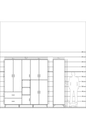 Kronos Dolap 12 Raflı 2 Çekmeceli Tek Askılı 220x59x243 - S784M037V03C