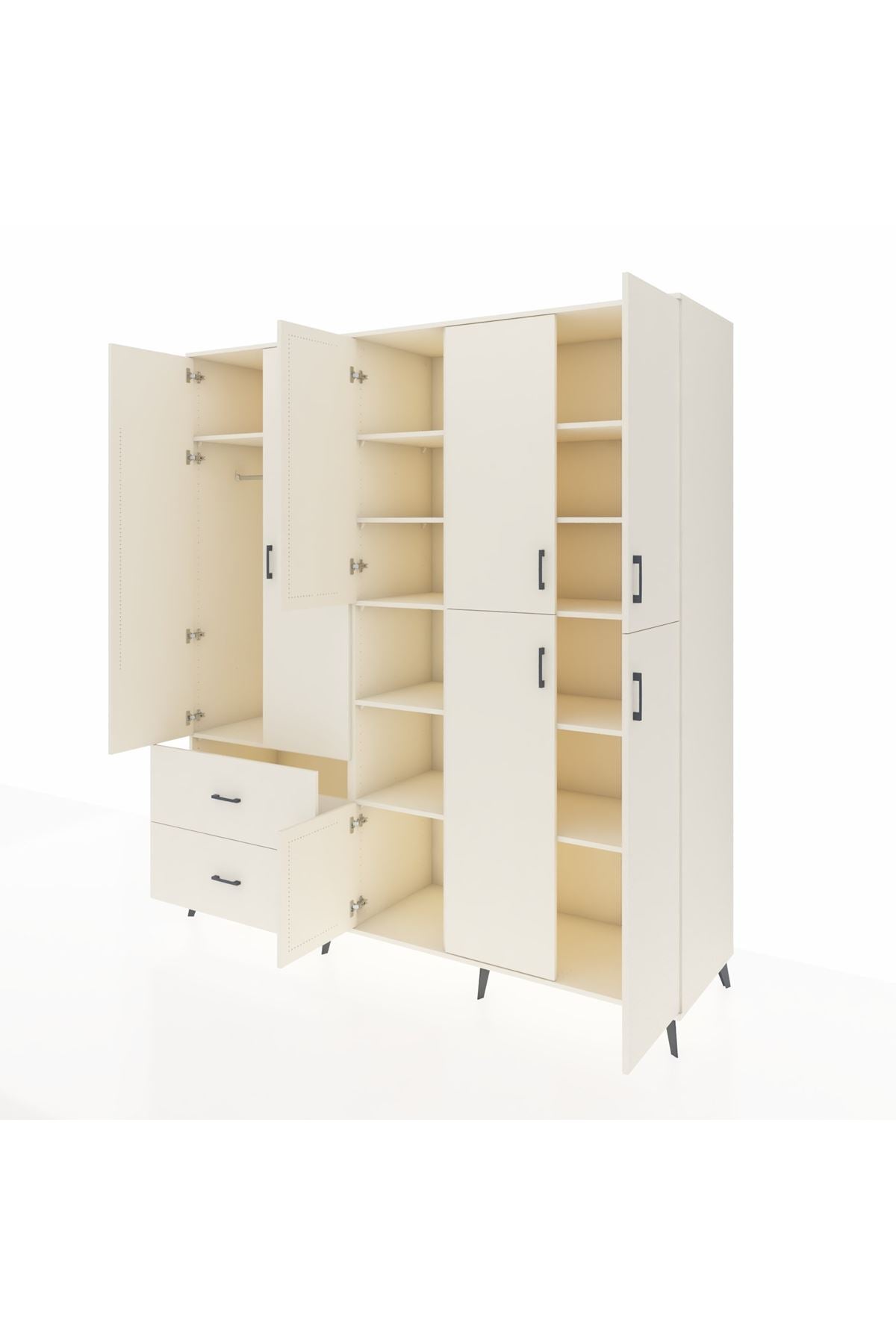 Kronos Dolap 12 Raflı 2 Çekmeceli Tek Askılı 220x59x243 - S784M037V04C