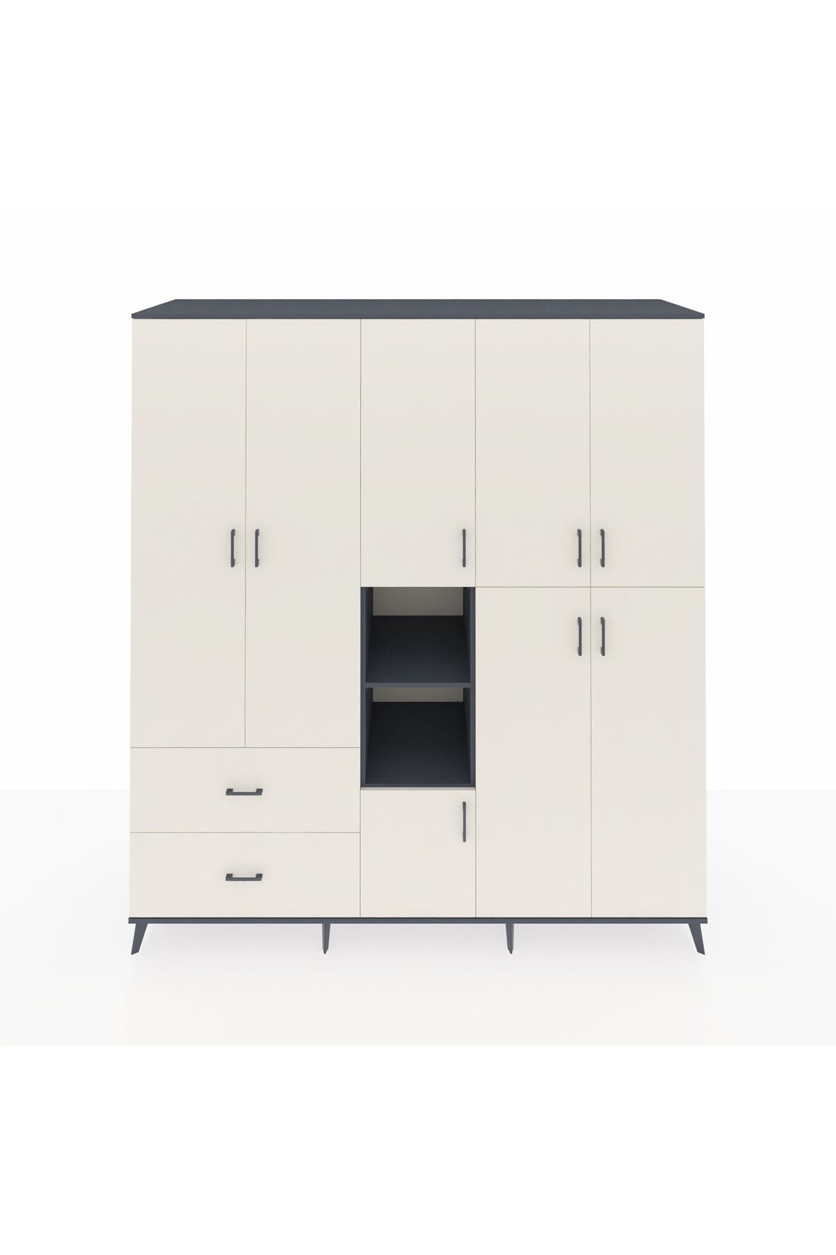 Kronos Dolap 12 Raflı 2 Çekmeceli Tek Askılı 220x59x243 - S784M037V13C