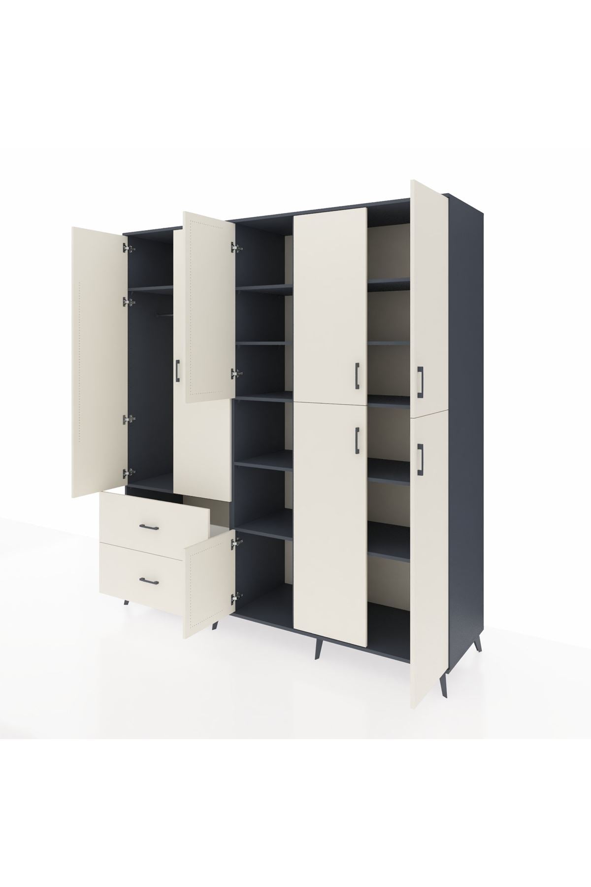 Kronos Dolap 12 Raflı 2 Çekmeceli Tek Askılı 220x59x243 - S784M037V13C