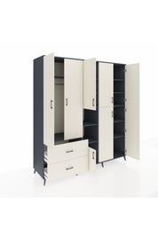 Kronos Dolap 12 Raflı 2 Çekmeceli Tek Askılı 220x59x243 - S784M037V13C