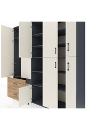 Kronos Dolap 12 Raflı 2 Çekmeceli Tek Askılı 220x59x243 - S784M037V15C