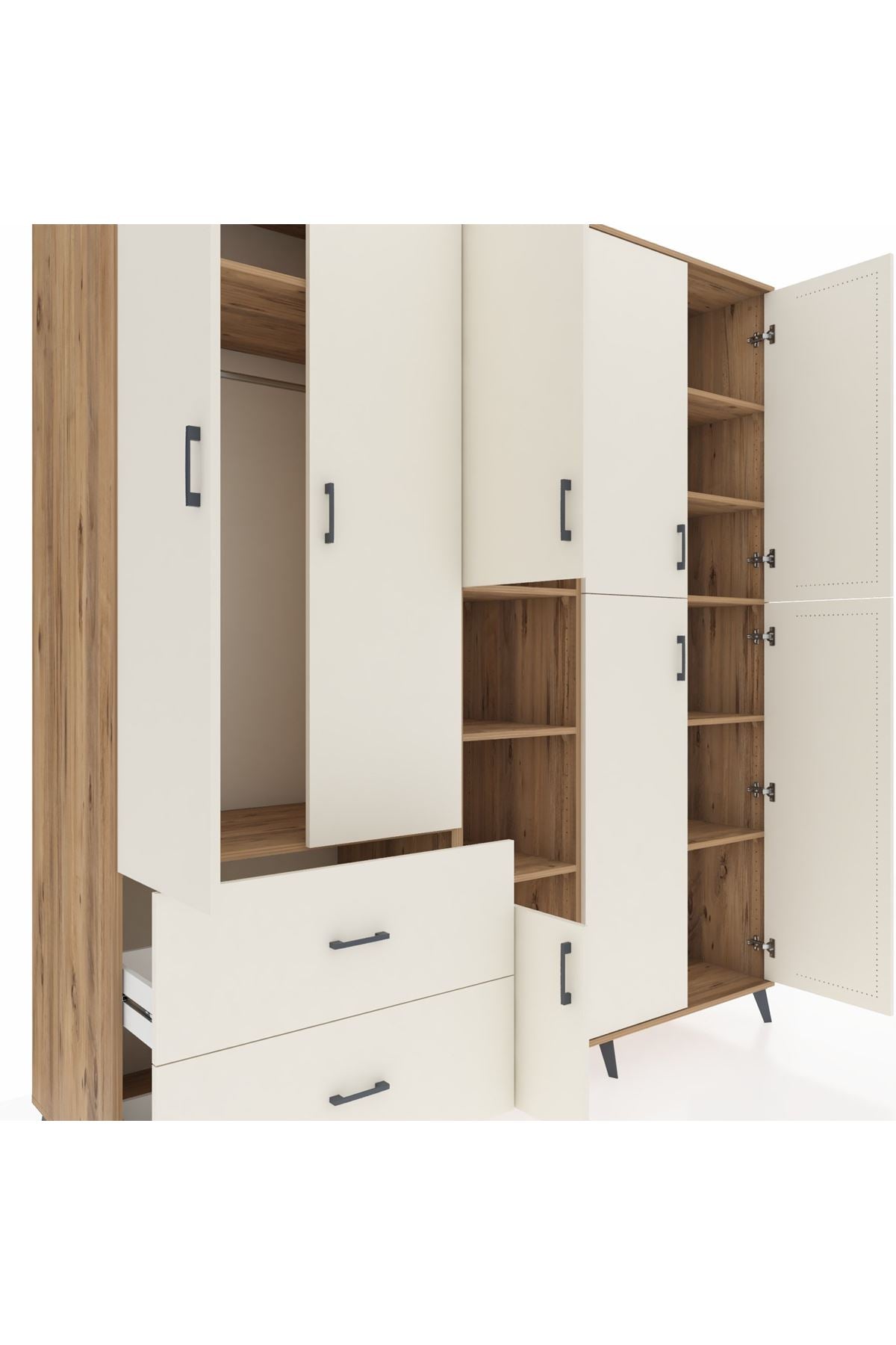Kronos Dolap 12 Raflı 2 Çekmeceli Tek Askılı 220x59x243 - S784M037V22C