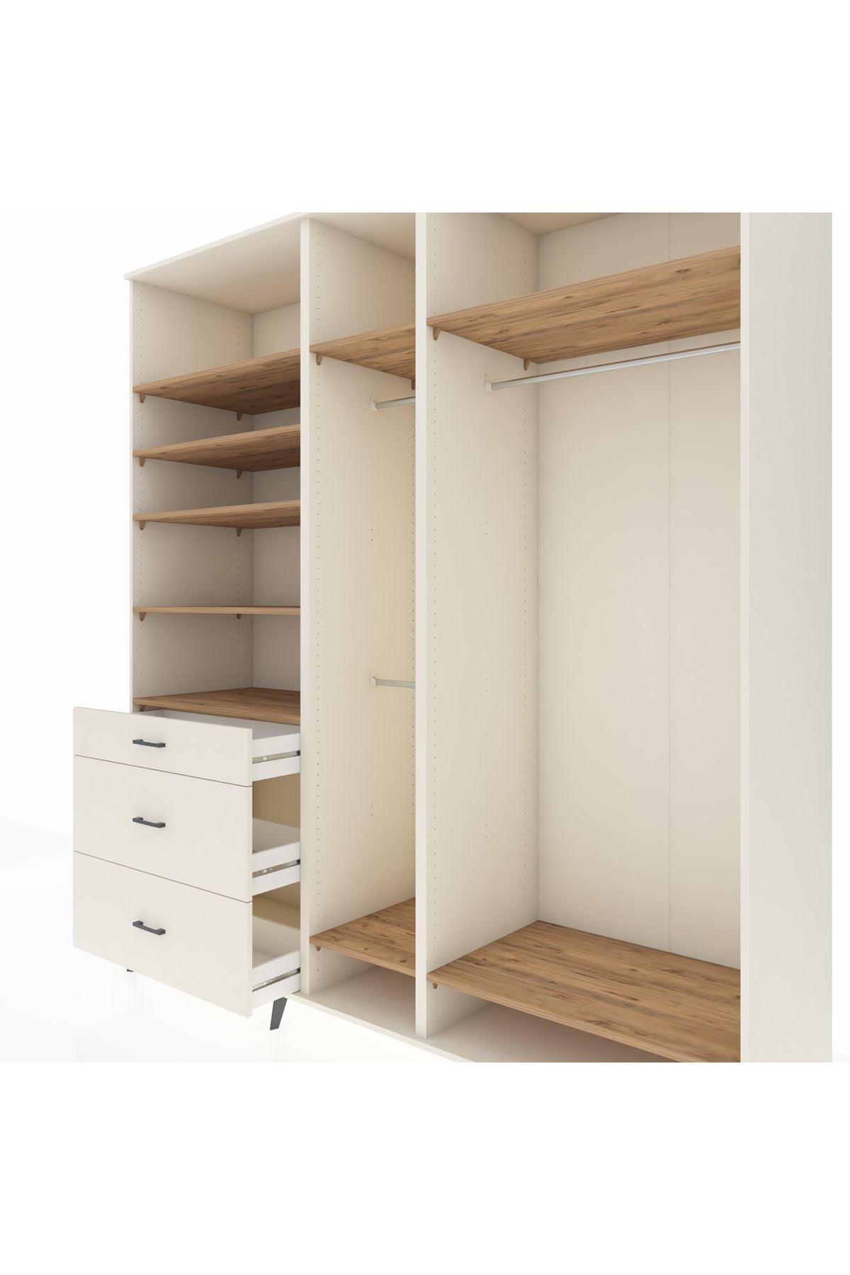 Kronos Dolap 9 Raflı 3 Çekmeceli 3 Askılı 220x59x243 - S784M038V01C