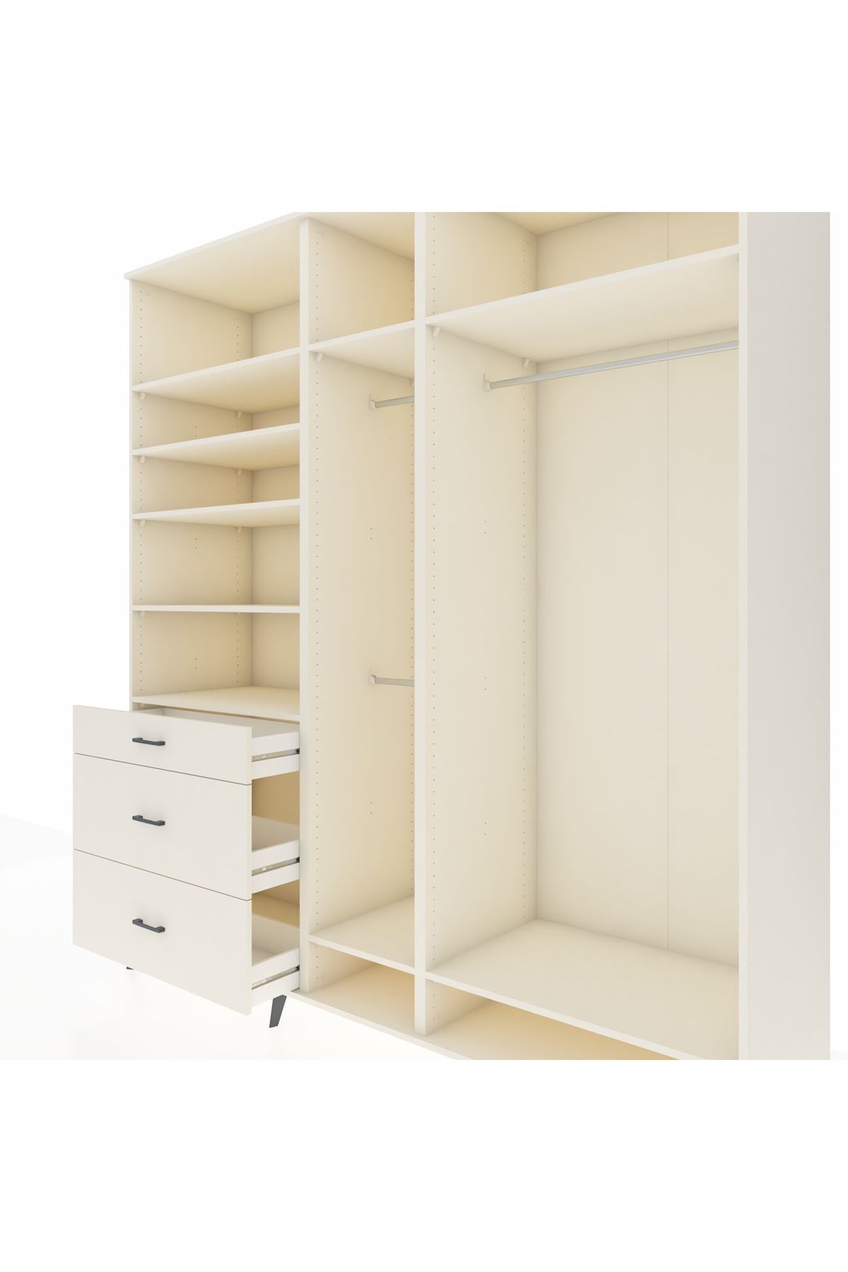 Kronos Dolap 9 Raflı 3 Çekmeceli 3 Askılı 220x59x243 - S784M038V04C