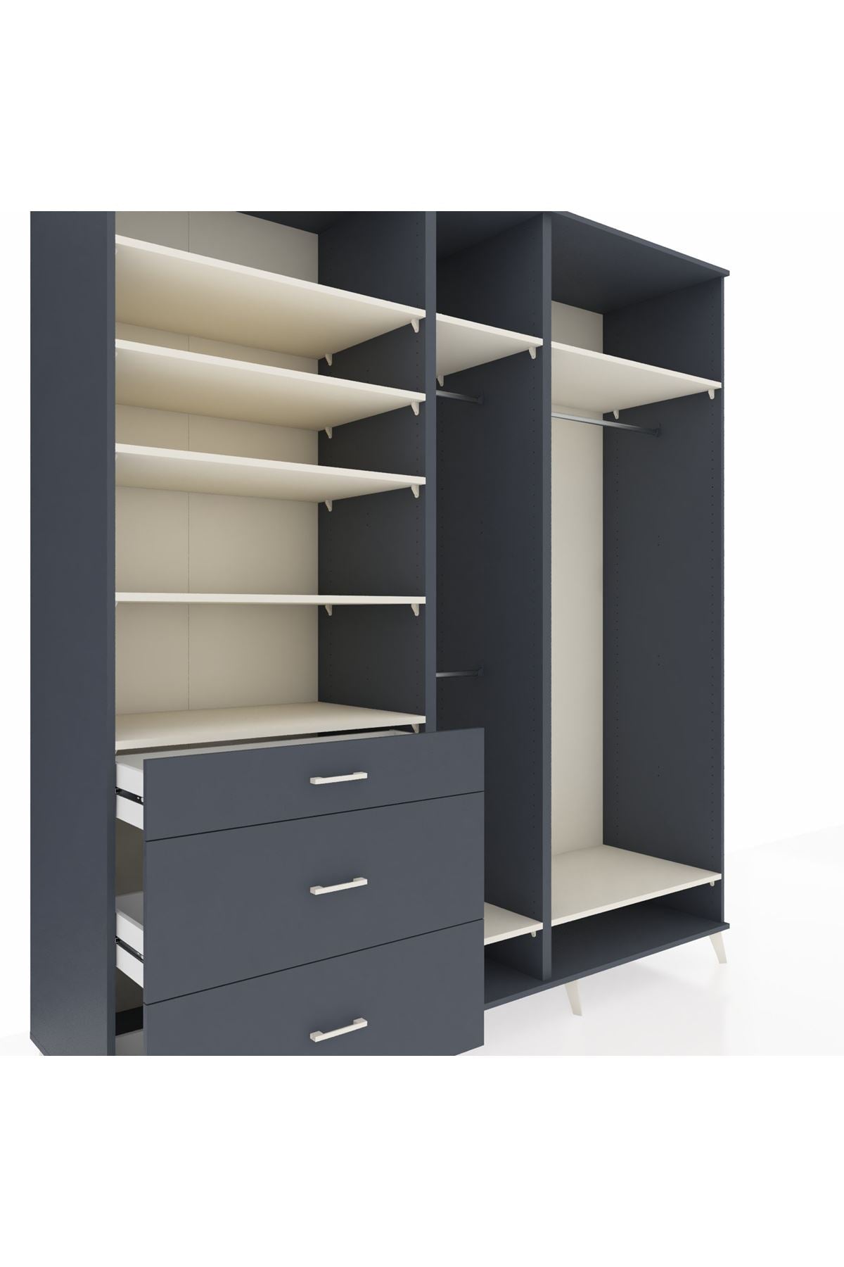 Kronos Dolap 9 Raflı 3 Çekmeceli 3 Askılı 220x59x243 - S784M038V14C