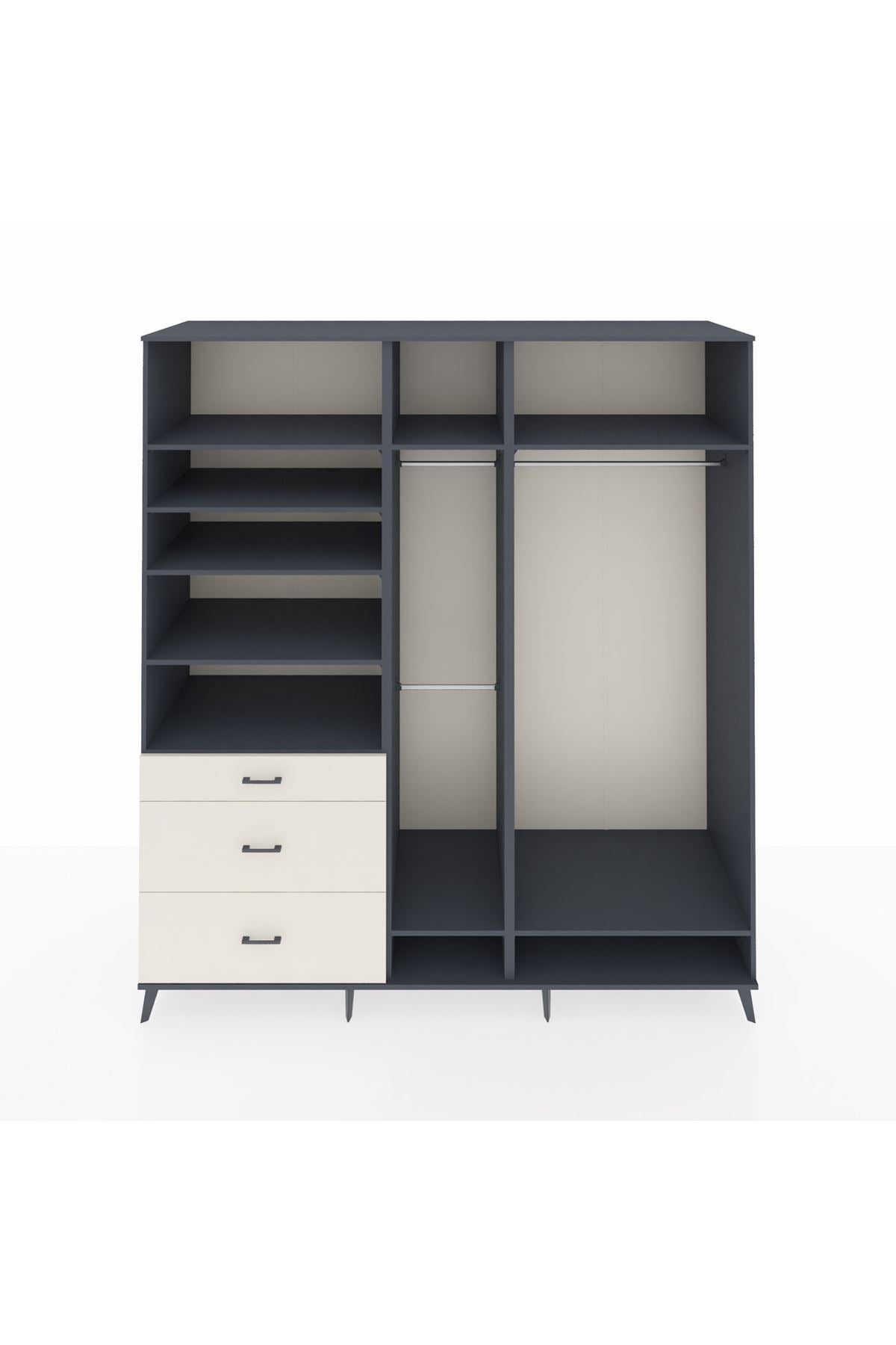 Kronos Dolap 9 Raflı 3 Çekmeceli 3 Askılı 220x59x243 - S784M038V16C