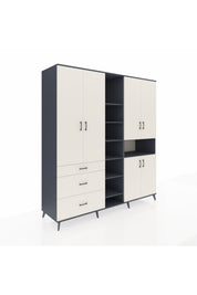 Kronos Dolap 13 Raflı 3 Çekmeceli 6 Kapaklı 220x59x243 - S784M039V13C