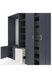 Kronos Dolap 13 Raflı 3 Çekmeceli 4 Kapaklı 220x59x243 - S784M040V16C