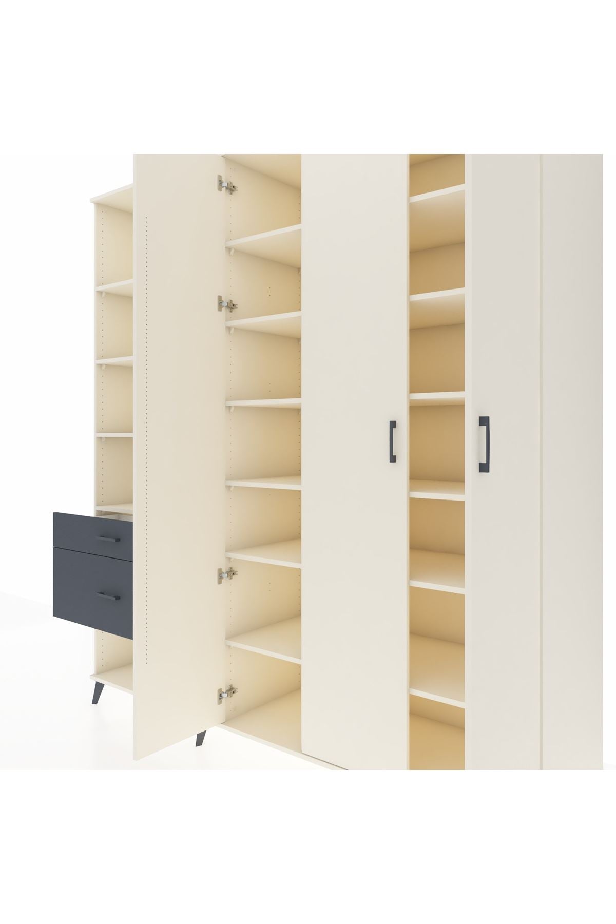 Kronos Dolap 16 Raflı 2 Çekmeceli 3 Kapaklı 220x59x243 - S784M041V05C