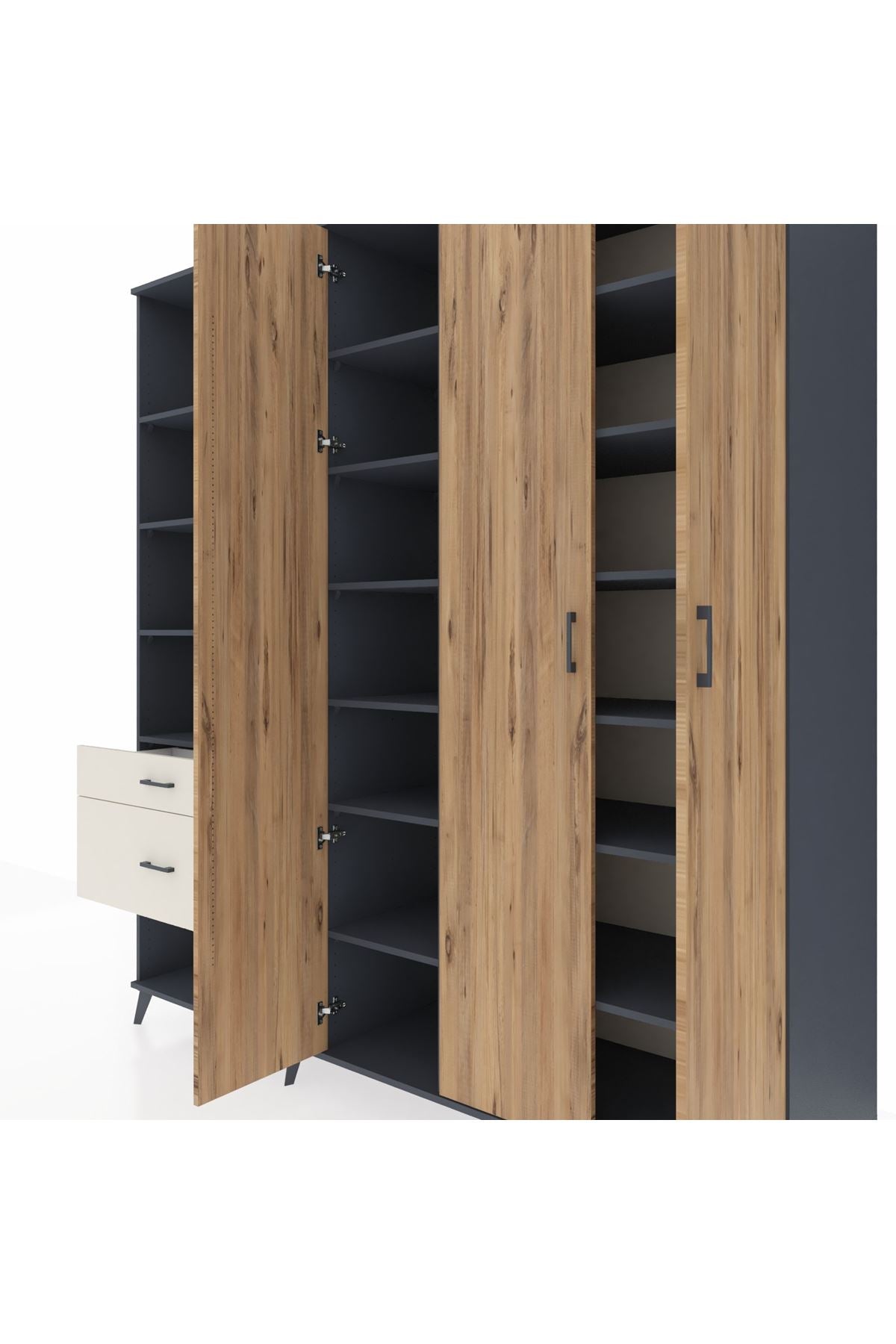 Kronos Dolap 16 Raflı 2 Çekmeceli 3 Kapaklı 220x59x243 - S784M041V10C