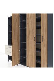 Kronos Dolap 16 Raflı 2 Çekmeceli 3 Kapaklı 220x59x243 - S784M041V10C