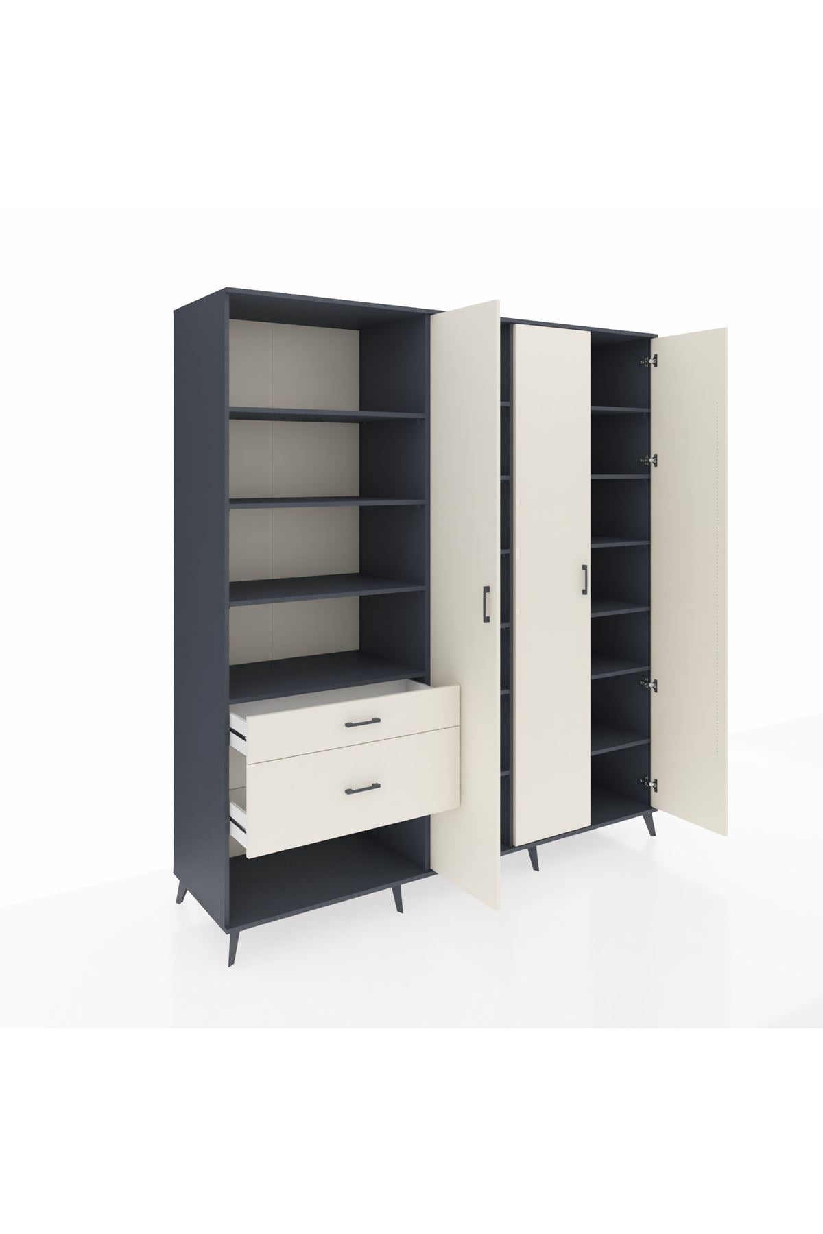 Kronos Dolap 16 Raflı 2 Çekmeceli 3 Kapaklı 220x59x243 - S784M041V13C