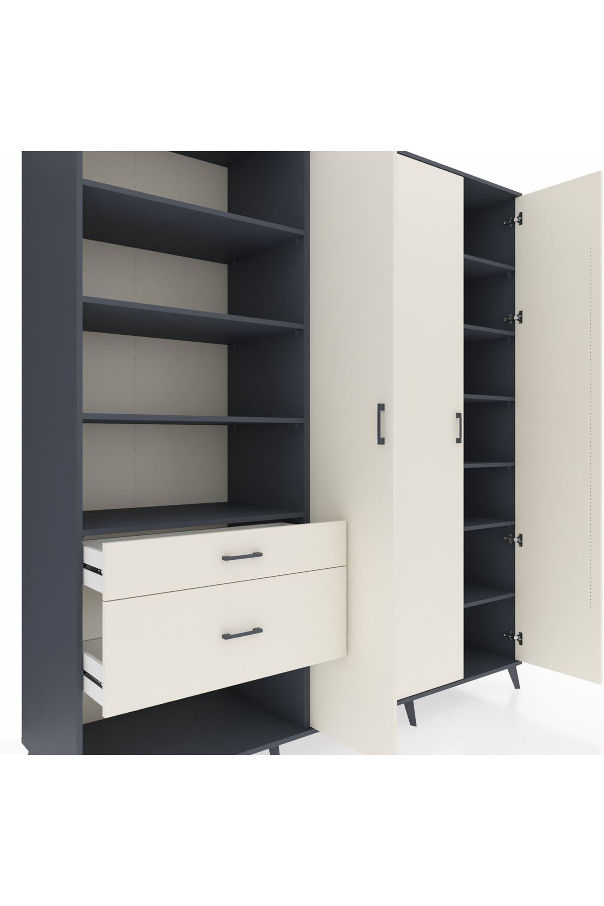 Kronos Dolap 16 Raflı 2 Çekmeceli 3 Kapaklı 220x59x243 - S784M041V13C