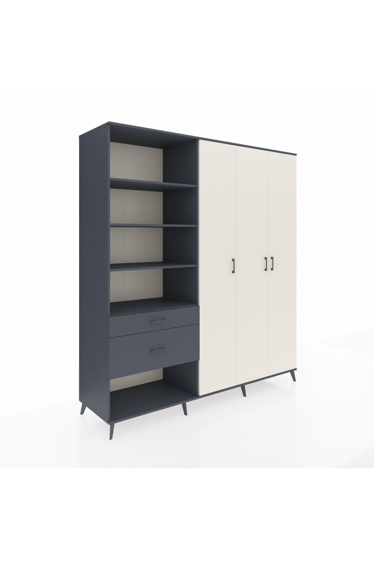 Kronos Dolap 16 Raflı 2 Çekmeceli 3 Kapaklı 220x59x243 - S784M041V14C