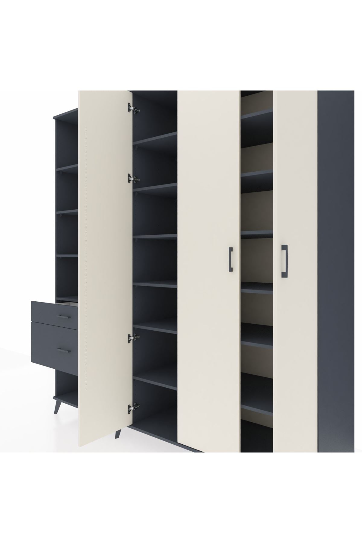Kronos Dolap 16 Raflı 2 Çekmeceli 3 Kapaklı 220x59x243 - S784M041V14C